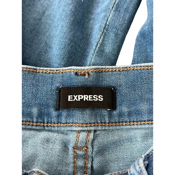 Express Jeans Womens Size 0 Mom Jean Super High Rise Stretch Medium Blue Denim - Picture 8 of 10